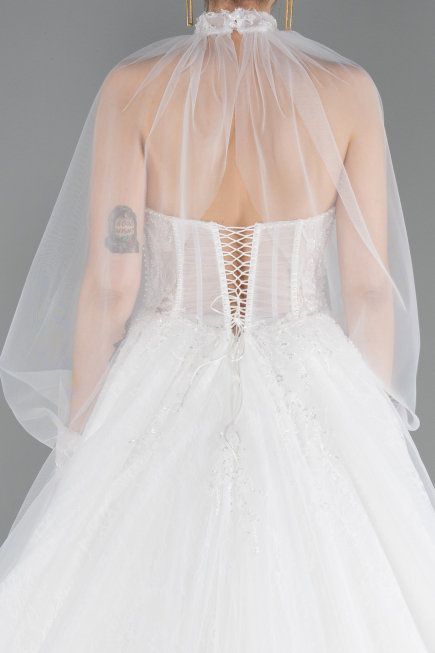Robes de Mariage Longue Dantelle Blanc ABG193