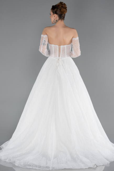 Robes de Mariage Longue Dantelle Blanc ABG195