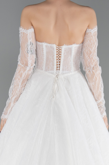 Robes de Mariage Longue Dantelle Blanc ABG195