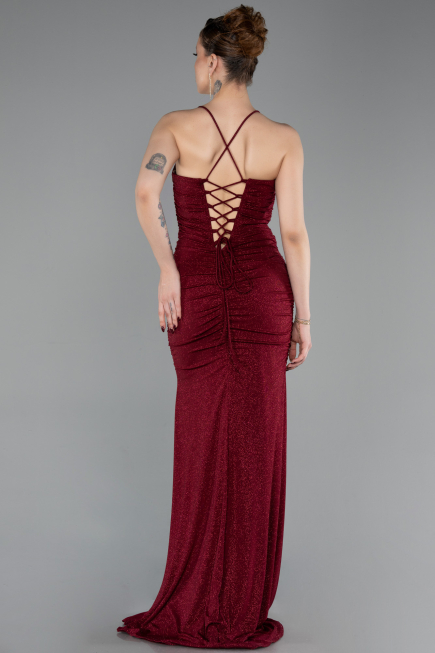 Robe de Soirée Longue Rouge Bordeaux ABU6115