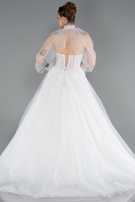 Robes de Mariage Longue Dantelle Blanc ABG193