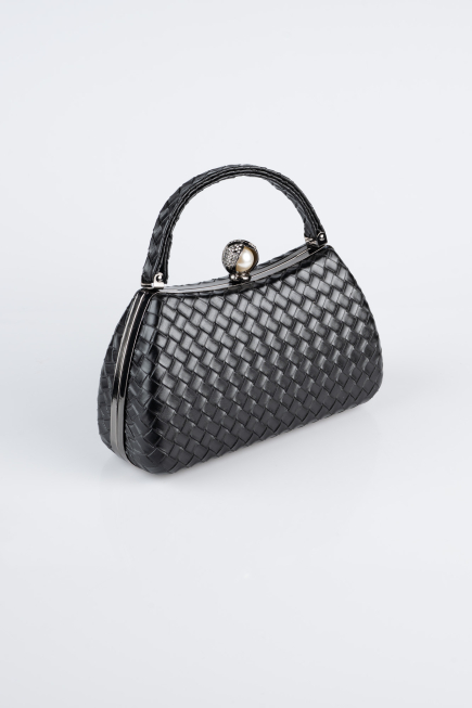 Sac de Soirée Luxe Cuir Noir KC752