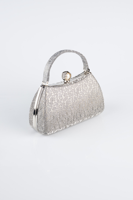 Sac de Soirée Luxe A motifs Platine KC752