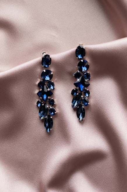 Boucle d'Oreille Bleu Marine UKP1186