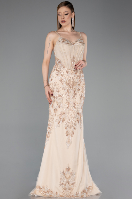 Robe Haute Couture Longue Or ABU6116