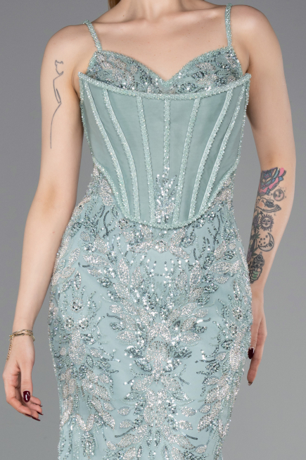Robe Haute Couture Longue Menthe ABU6116