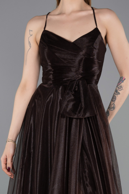Robe de Soirée Longue Brun ABU6123