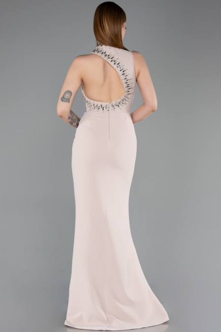 Robe Queue de Poisson Longue Beige ABU6128