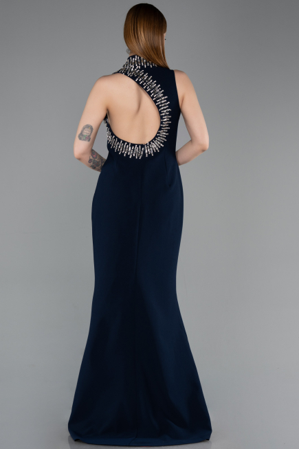 Robe Queue de Poisson Longue Bleu Marine ABU6128