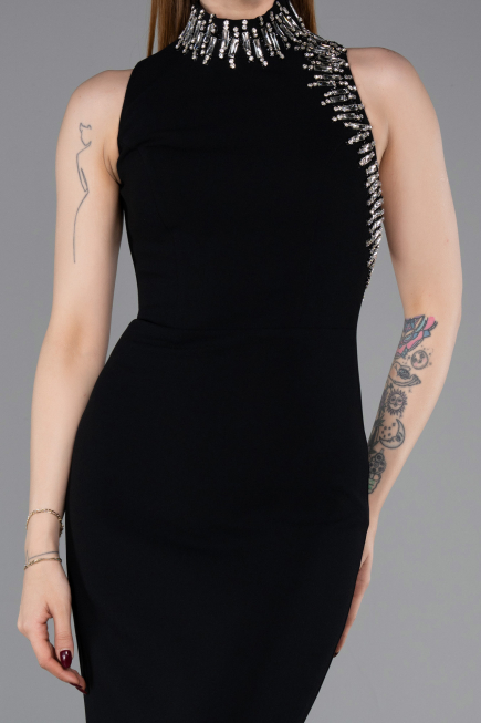 Robe Queue de Poisson Longue Noir ABU6128