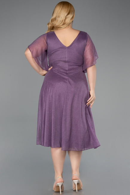 Robe De Invitation Grande Taille Midi Lavande ABK2622