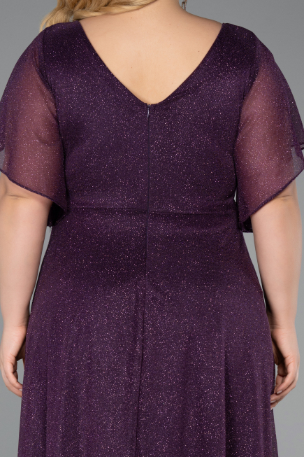 Robe De Invitation Grande Taille Midi Violet ABK2622