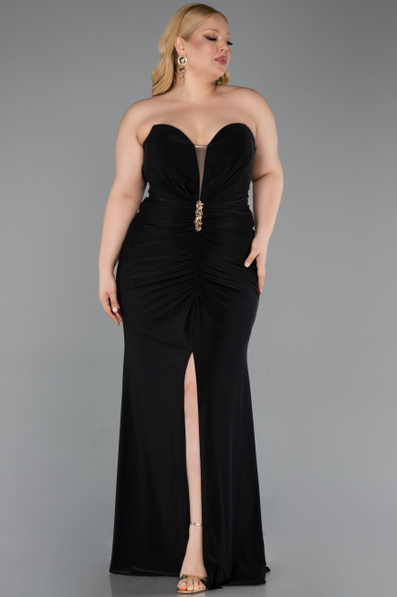 Robe De Soirée Grande Taille Longue Noir ABU6097