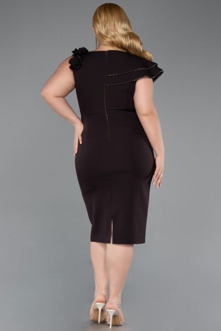 Robe De Invitation Grande Taille Midi Brun ABK2618