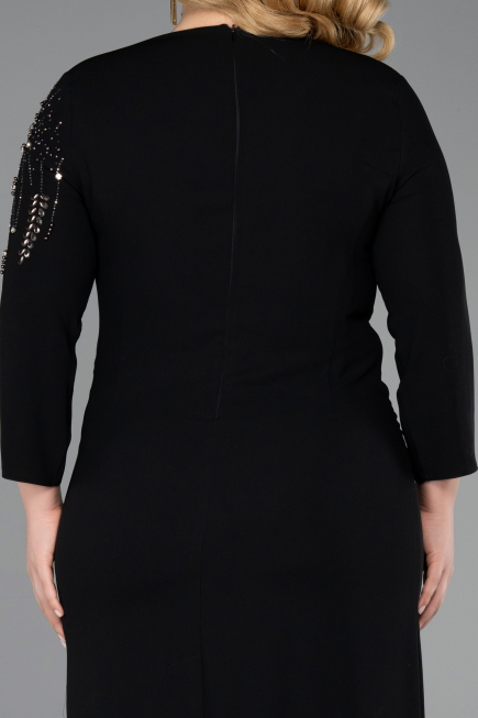 Robe De Invitation Grande Taille Midi Noir ABK2620