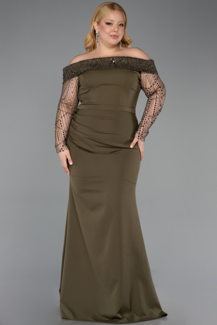 Robe Grande Taille Longue Kaki ABU6103