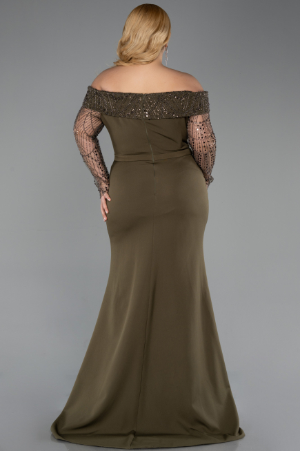 Robe Grande Taille Longue Kaki ABU6103