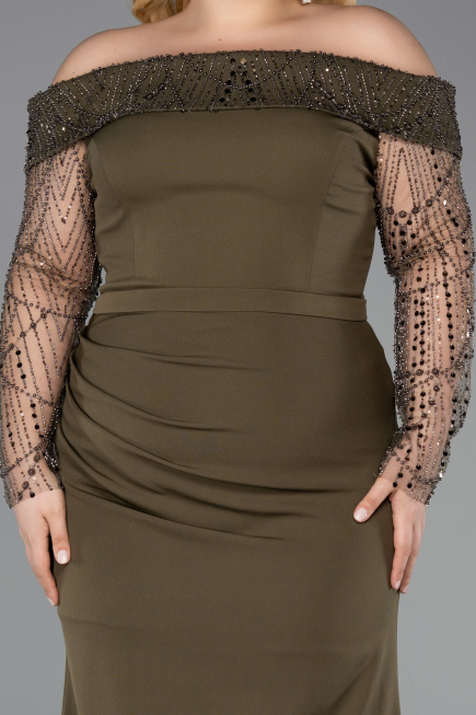 Robe Grande Taille Longue Kaki ABU6103