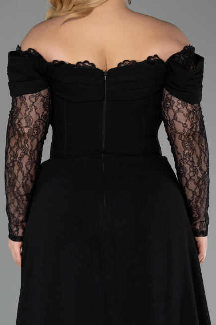 Robe de Soirée Grande Taille Longue Noir ABU6135