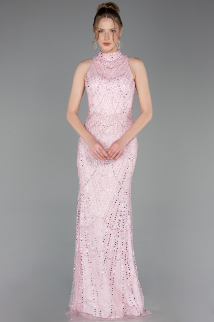 Robe De Soirée Longue Poudre ABU4791