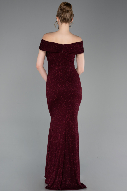 Robe De Soirée Grande Taille Longue Rouge Bordeaux ABU5714