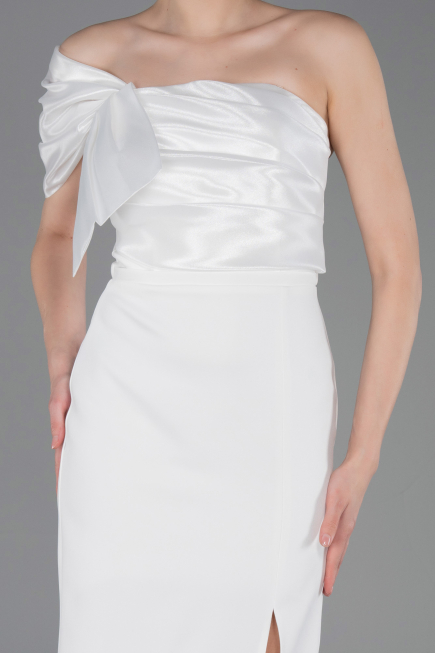 Robe de Cérémonie Midi Blanc ABK2625