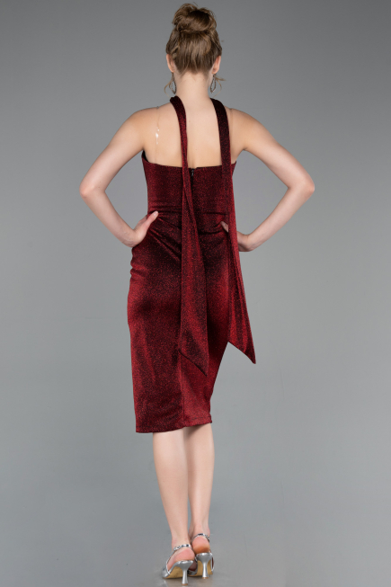Robe de Cérémonie Midi Rouge Bordeaux ABK2627