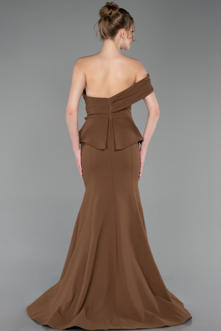 Robe Queue de Poisson Longue Brun ABU6153