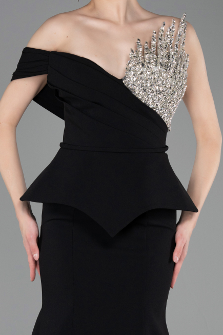 Robe Queue de Poisson Longue Noir ABU6153