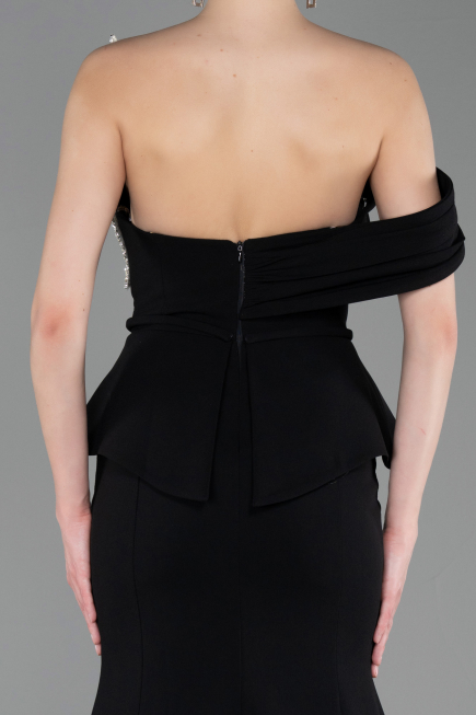 Robe Queue de Poisson Longue Noir ABU6153