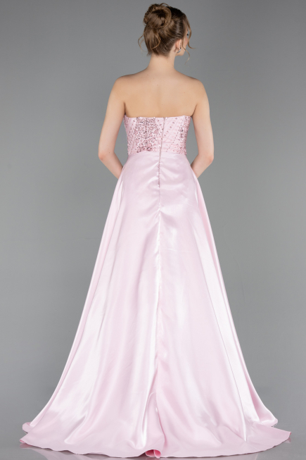 Robe de Soirée Longue Perlé Poudre ABU6125