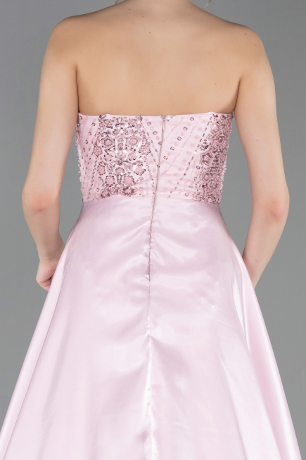Robe de Soirée Longue Perlé Poudre ABU6125