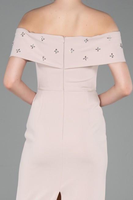 Robe de Soirée Longue Beige ABU6161