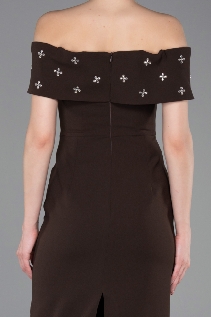 Robe de Soirée Longue Brun ABU6161