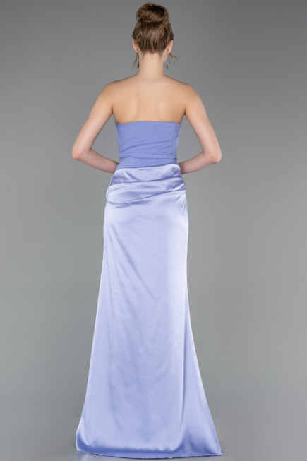 Robe de Soirée Longue Satin Lilas ABU6096
