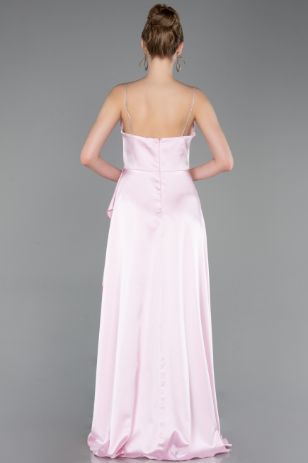 Robe de Soirée Longue Satin Poudre ABU6130