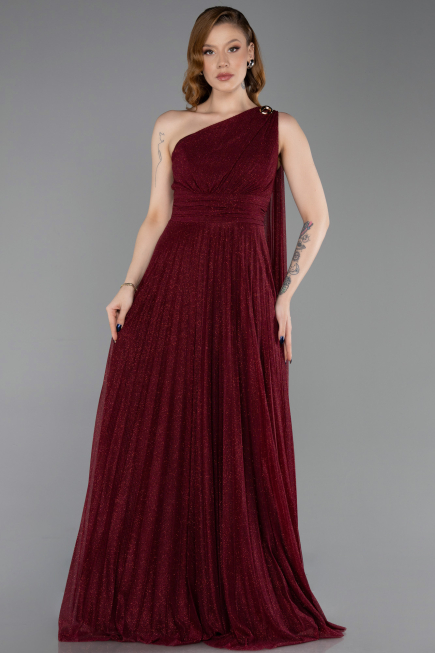 Robe de Soirée Longue Rouge Bordeaux ABU6164