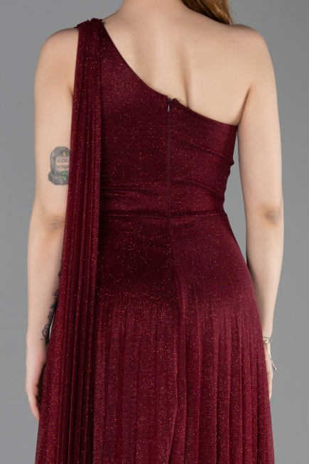 Robe de Soirée Longue Rouge Bordeaux ABU6164