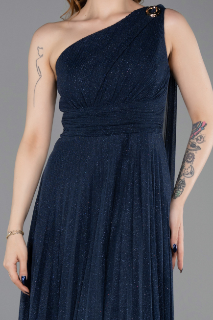 Robe de Soirée Longue Bleu Marine ABU6164