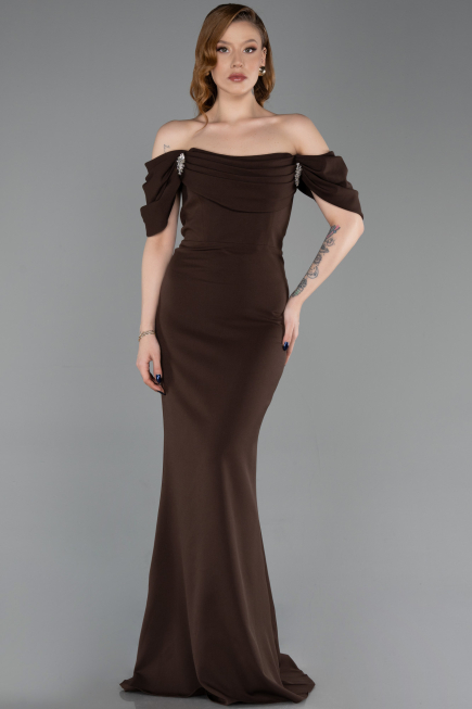 Robe de Soirée Longue Brun ABU6167