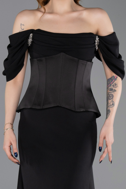 Robe de Soirée Longue Noir ABU6167