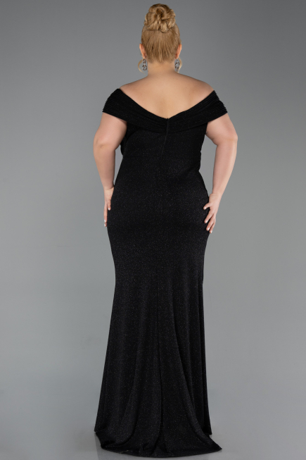 Robe De Soirée Grande Taille Longue Noir ABU5714