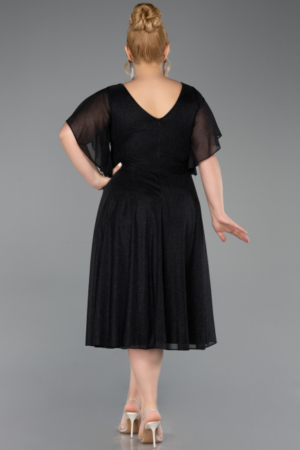 Robe De Invitation Grande Taille Midi Noir ABK2622
