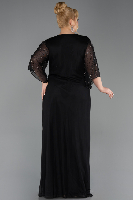 Robe Grande Taille Longue Noir ABU6122
