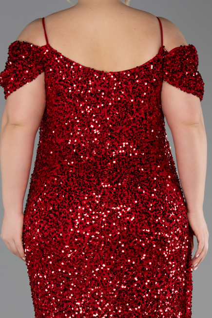 Robe De Soirée Grande Taille Longue Rouge ABU5232