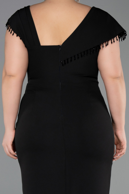 Robe De Invitation Grande Taille Midi Noir ABK2632
