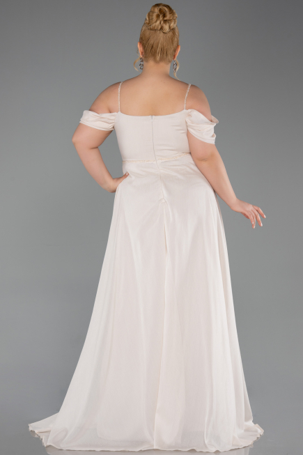 Robe Grande Taille Longue Beige ABU6185