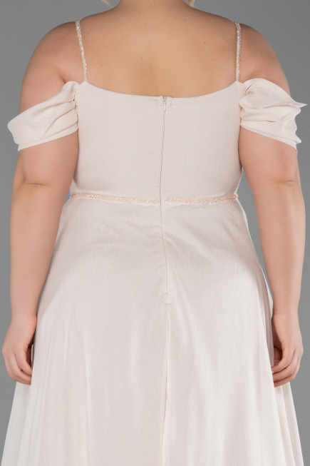 Robe Grande Taille Longue Beige ABU6185
