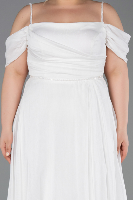 Robe Grande Taille Longue Blanc ABU6185