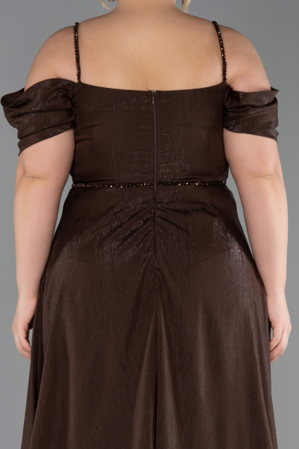Robe Grande Taille Longue Brun ABU6185